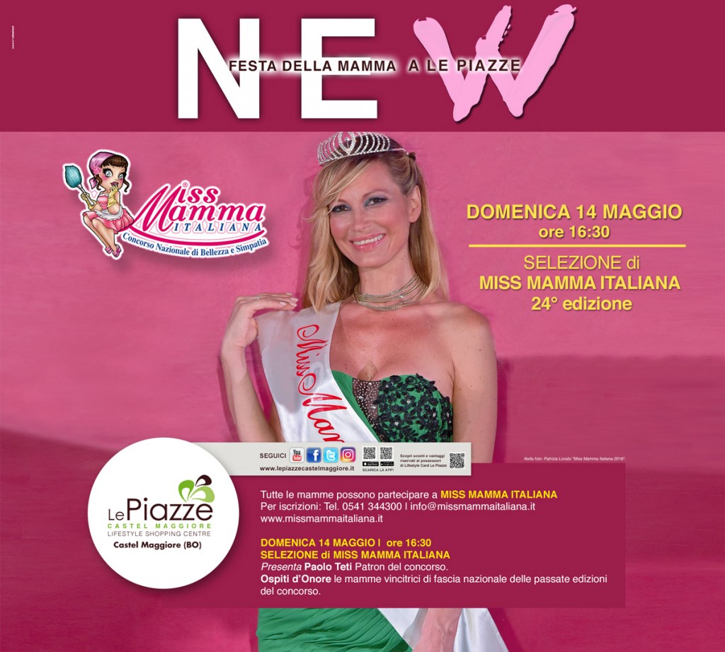 Locandina selezione Miss Mamma Italiana 2017 a Castel Maggiore Bologna
