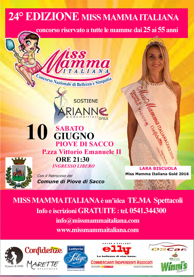 Locandina selezione Miss Mamma Italiana 2017 Piove di Sacco