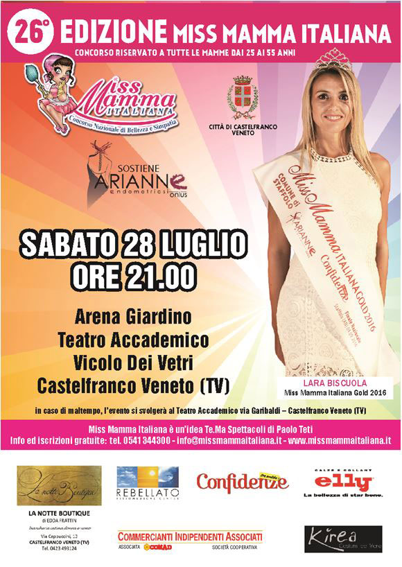 Locandina selezioni Miss Mamma italiana a Castelfranco Veneto