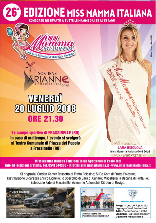 Locandina Miss Mamma Italiana Frassinelle Rovigo