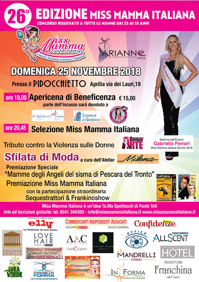 Locandina selezioni Miss Mamma Italiana ad Aprilia