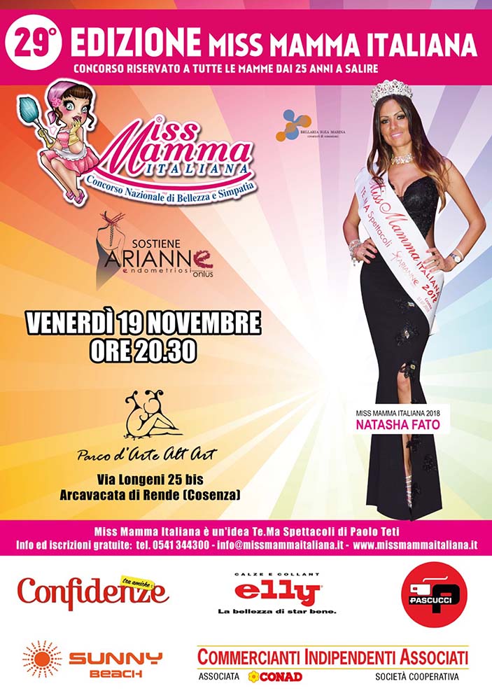 Locandina selezione Miss Mamma Italiana a Cosenza