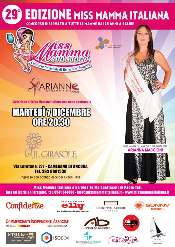 Locandina selezione Miss Mamma Italiana ad Ancona