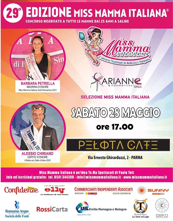 Locandina selezione Miss Mamma Italiana 2022 a Parma