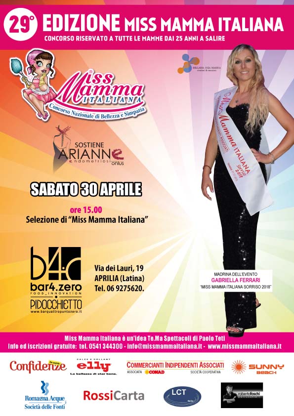 locandina selezione Miss Mamma Italiana 2022 ad Aprilia Latina