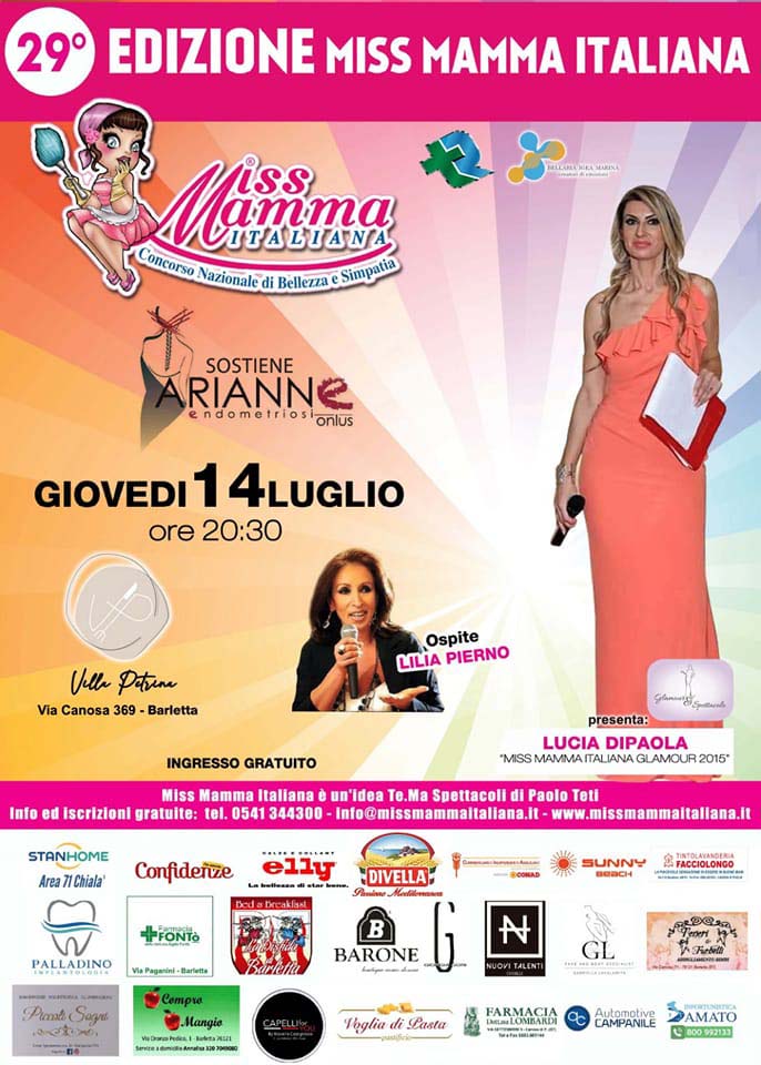 Locandina selezione Miss Mamma Italiana 2022 a Barletta