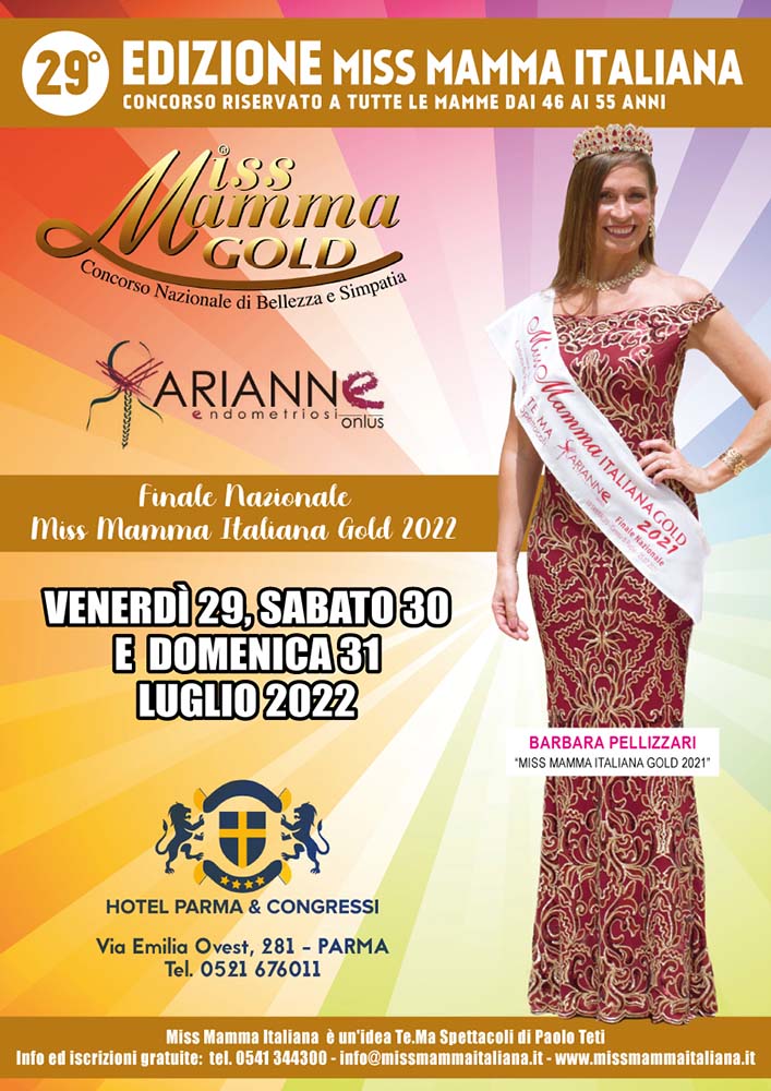 Locandina Finale Miss Mamma Italiana Gold 2022