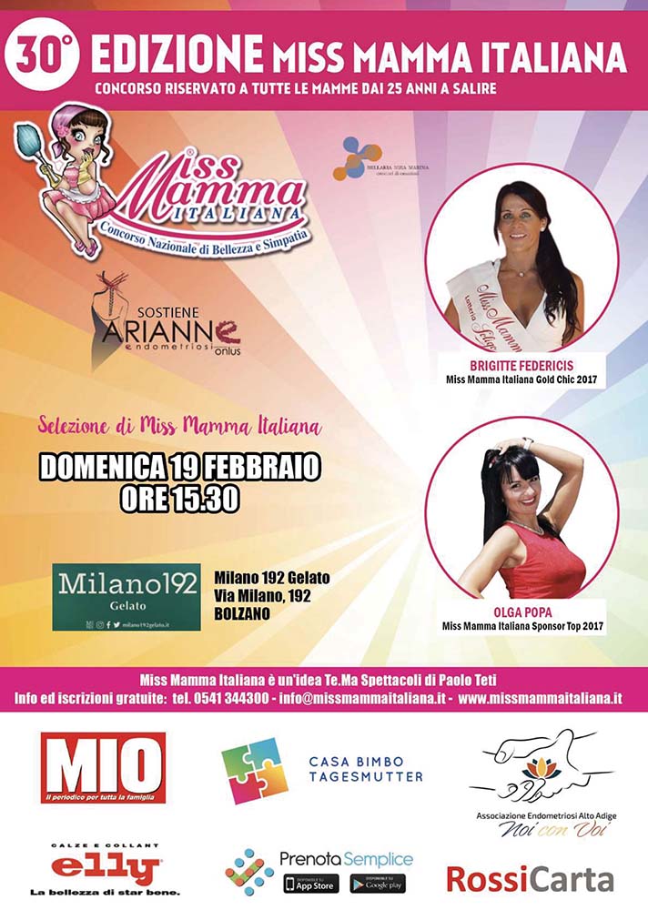 Locandina Miss Mamma Italiana 2023 a Bolzano