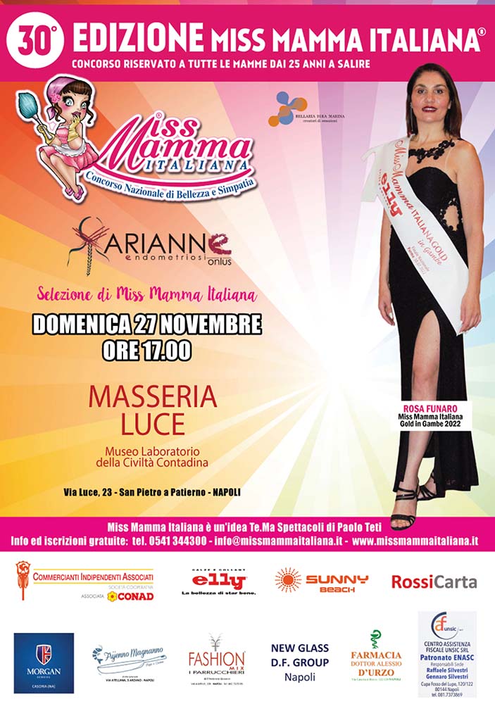 Locandina Miss Mamma Italiana 2023 a Napoli