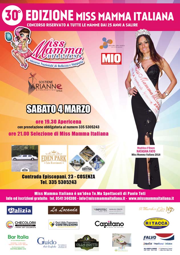 Locandina selezione Miss Mamma Italiana 2023 a Cosenza