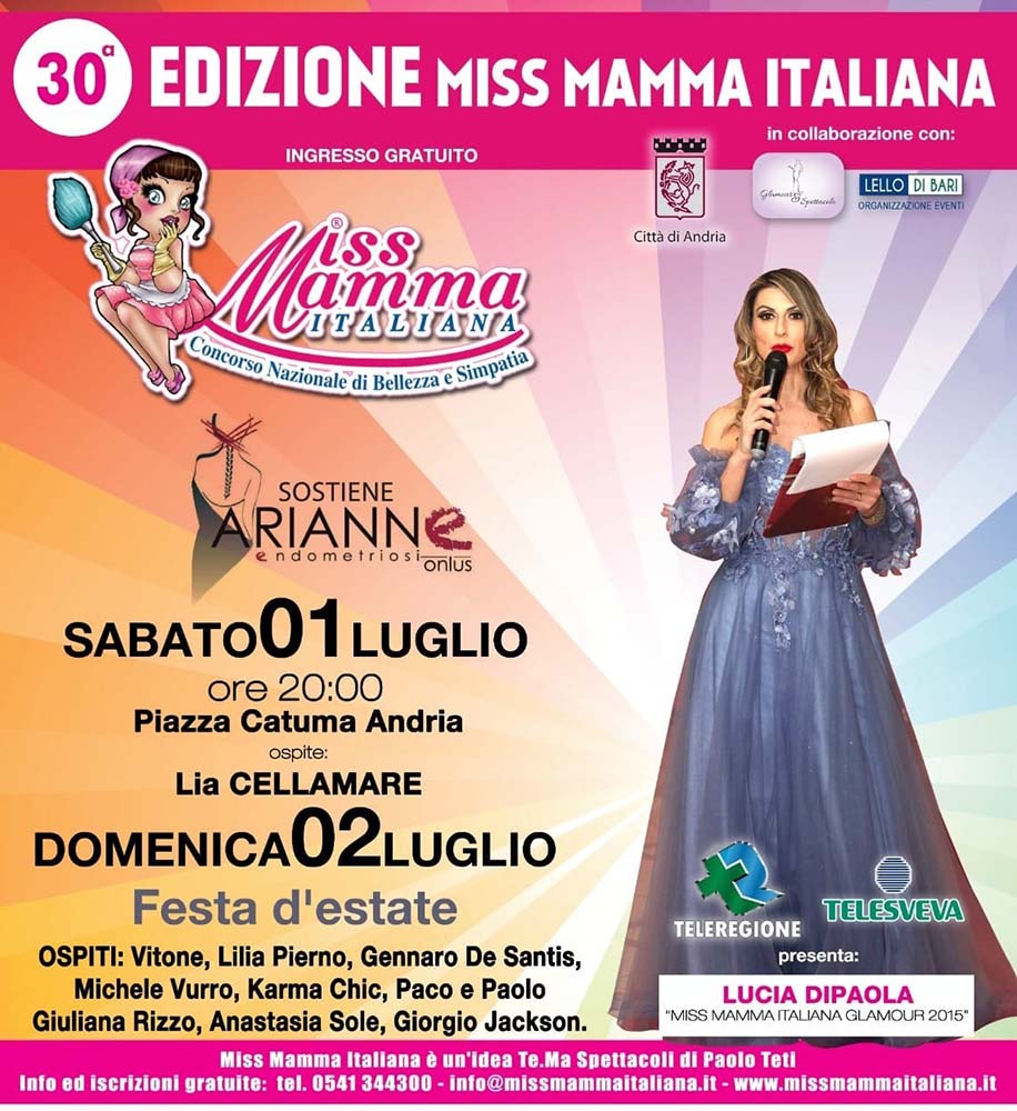 Locandina Miss Mamma Italiana 2023 a Andria