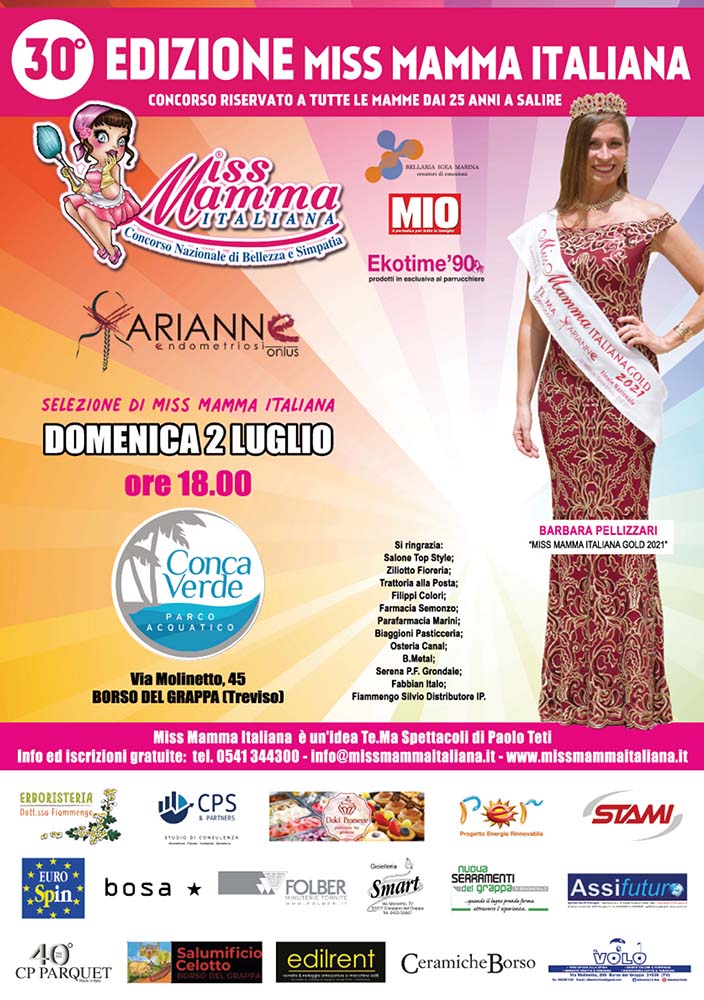 Locandina Miss Mamma Italiana 2023 a Borso del Grappa