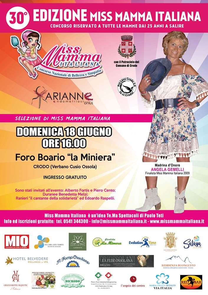 Locandina Miss Mamma Italiana 2023 a Crodo