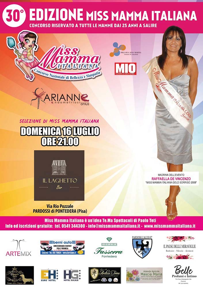 Locandina selezione Miss Mamma Italiana 2023 a Pardossi