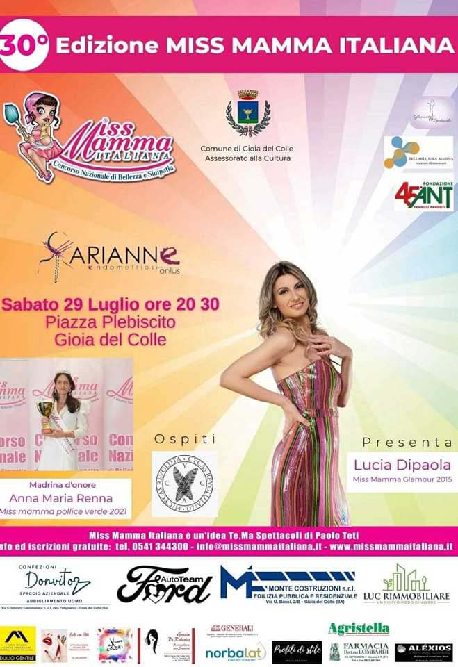 Locandina selezione Miss Mamma Italiana 2023 a Gioia del Colle