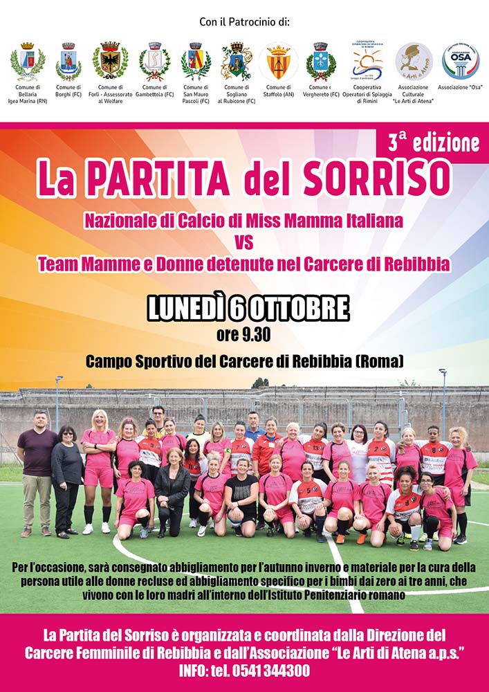 locandina partita del sorriso 2025 con Miss Mamma Italiana