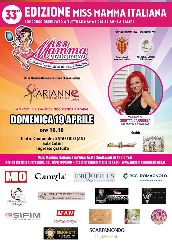Locandina selezione Miss Mamma Italiana 2026 Staffolo