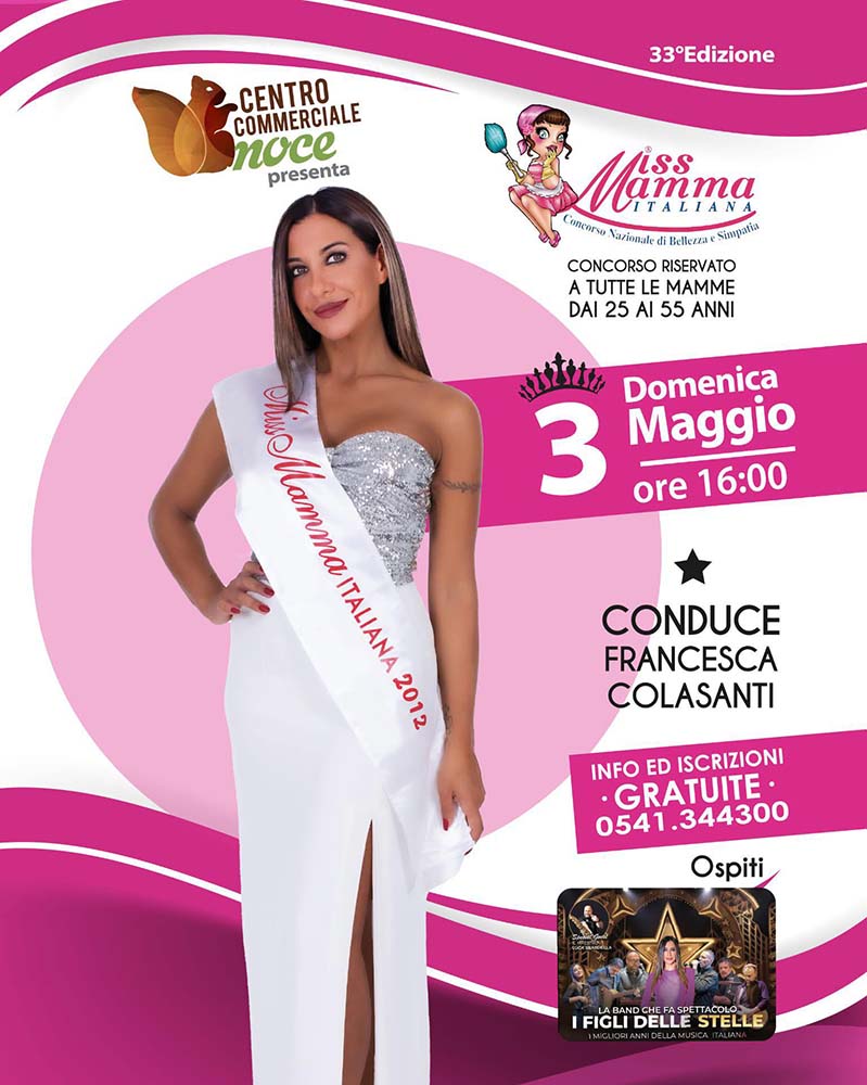 Locandina selezione Miss Mamma Italiana 2026 a San Cesareo Roma